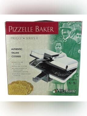 VillaWare Prego Pizzelle Baker/Maker 3600-NS Italian Cookies Dessert Tested